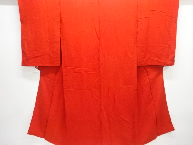 JAPANESE KIMONO / ANTIQUE RED CHIJIMI JUBAN